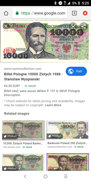 Vintage polish money