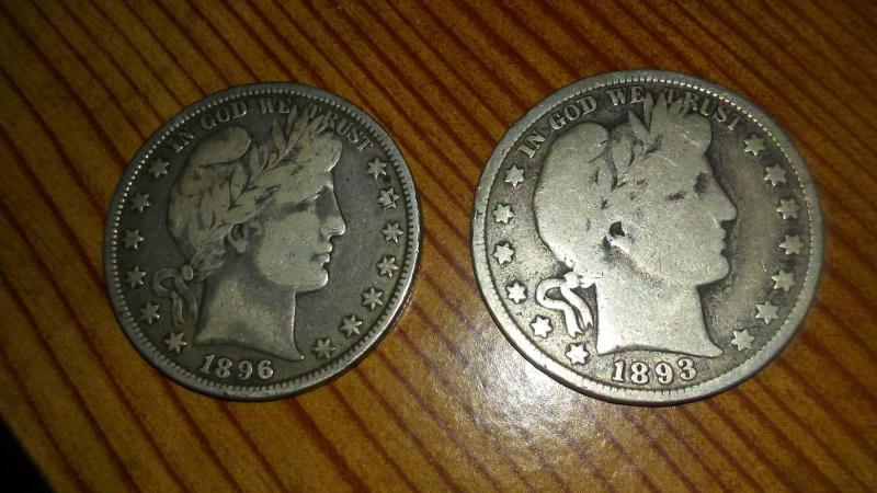 Two silver dollars from 1893 and 1896 -&hellip;