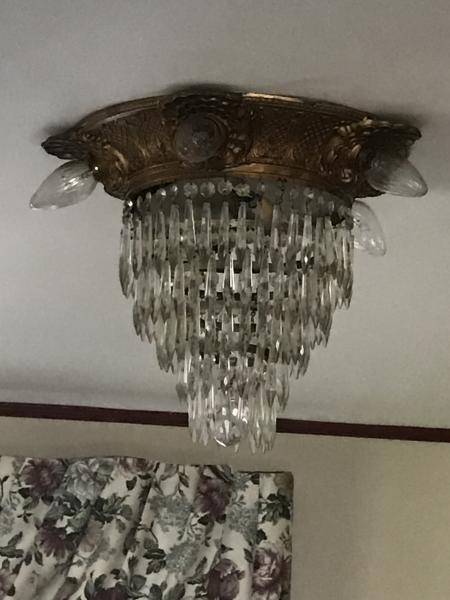 Early 20th century light which is gold and crystal. Item&hellip;