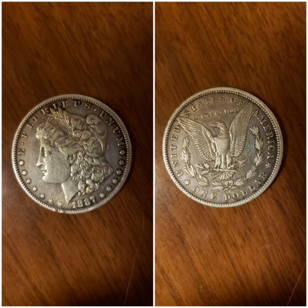 1887 silver one dollar