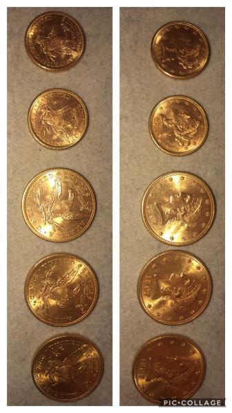 5 coronet coins