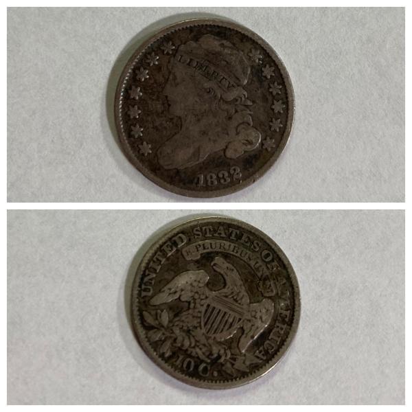 1832 dime in excellent condition