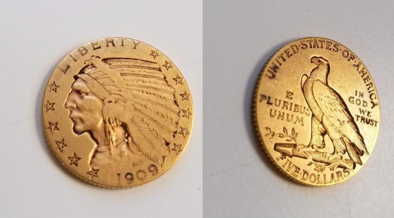 1909 $5 coin - Can't tell if there is a&hellip;
