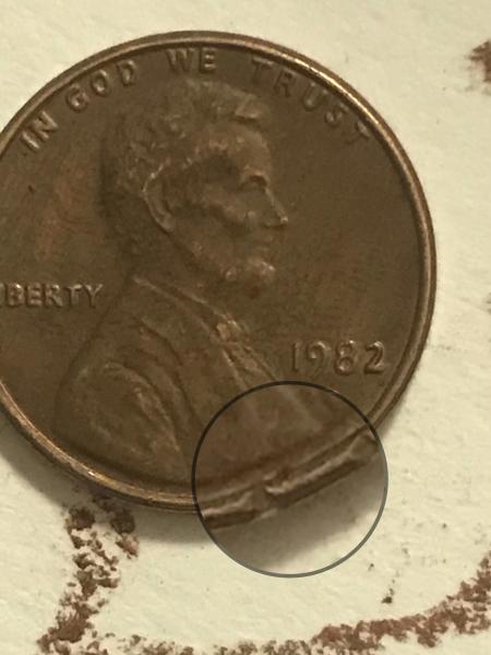 1982D copper Lincoln penny.