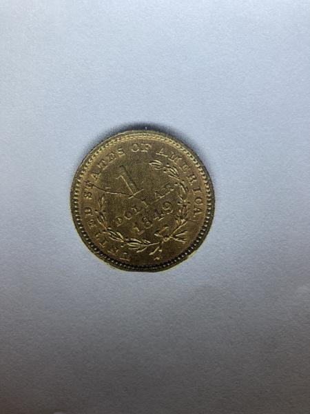 This is a 1849 gold one dollar coin&hellip;