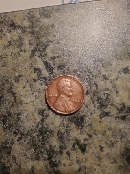 1943 Copper/Bronze Wheat Penny.