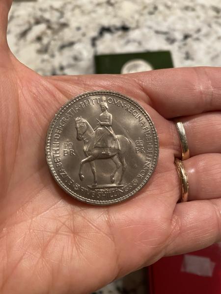 Elizabeth II Dei-Gratia Britt omn-Regina-Fidei-Defensor Five Shillings
