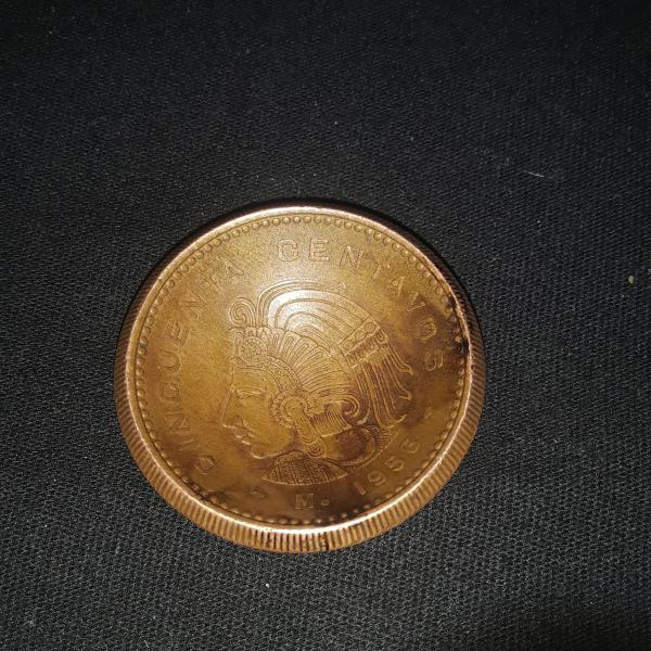 1956 concaved cincuenta centavos