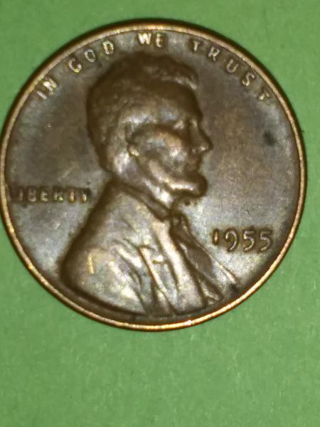 1955 Wheat penny. No mint. Error at "L"…