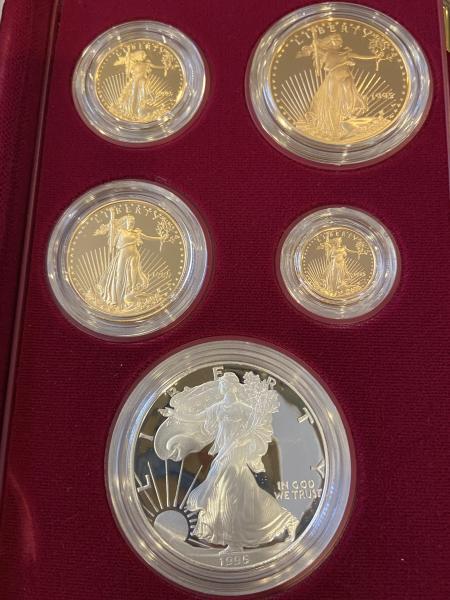 10th anniversary American Eagle proof 5 coin set.