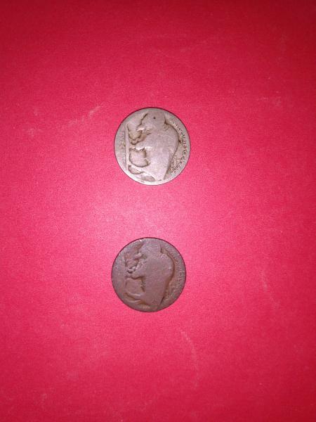 2 indian head buffalo nickles