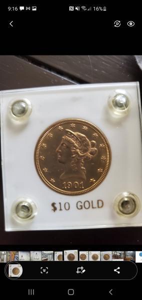 1901 gold 10 dollar coin