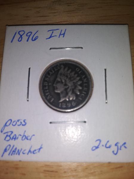 1896 penny 2.6 gr non magnetic looks silver