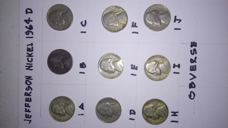 total 6 E-Mails Jefferson Nickel 1964-D (3) Obverse&hellip;