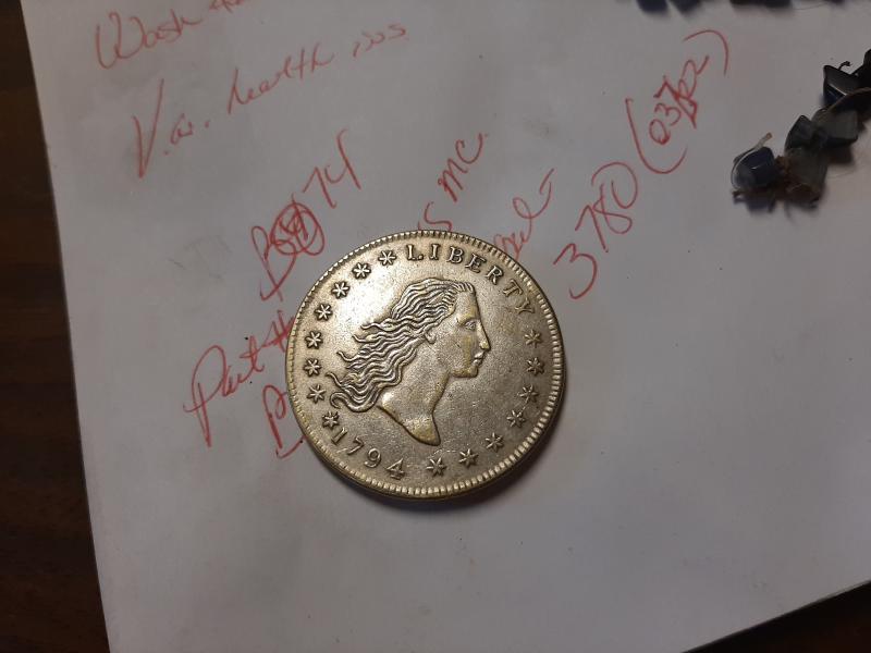 1794 flowing hair silver dollar