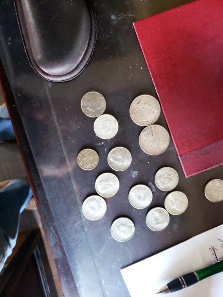 11 Kennedy half dollars (years ranging from 1964,…