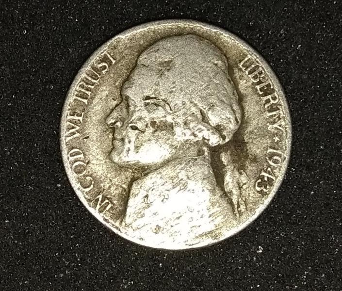 1943 war nickel- doubled eye/face Sending reverse in…