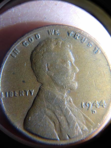 A 1944 penny with an error on "trust"
