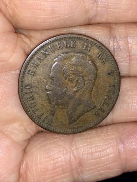 Italian coin, dated 1866