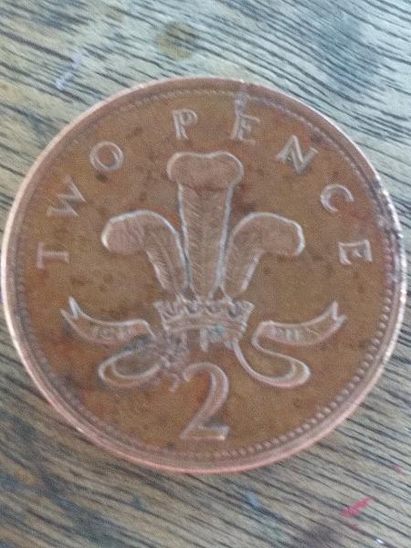 Queen Elizabeth 2 Pence Coin. Has blob in it. Is&hellip;