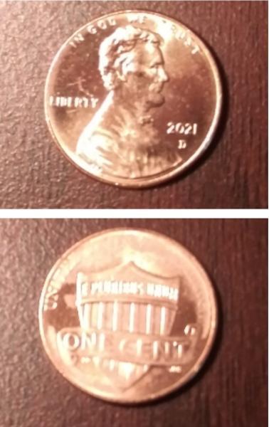 2021 D Penny missing the inscription, "UNITED STATES&hellip;