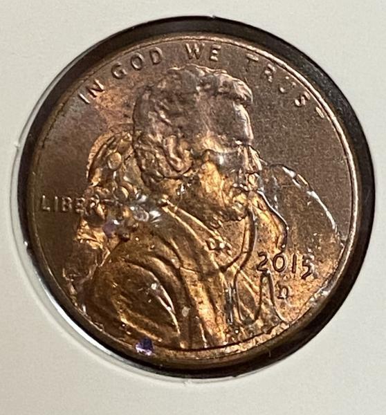 2015-D Lincoln Memorial cent with some type of&hellip;