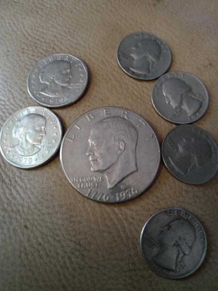 I have 1 Eisenhower 1776-1976 Dollar, 2 Susan…