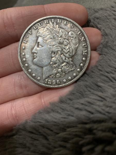 1896 Morgan silver dollar