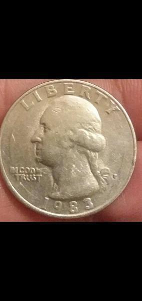 1983 quarter, double spitting eagle??? Looks like die…