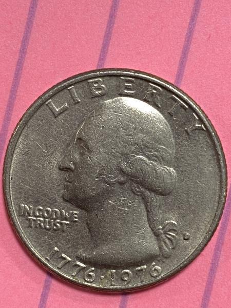 A drummer boy quarter with error marking on…