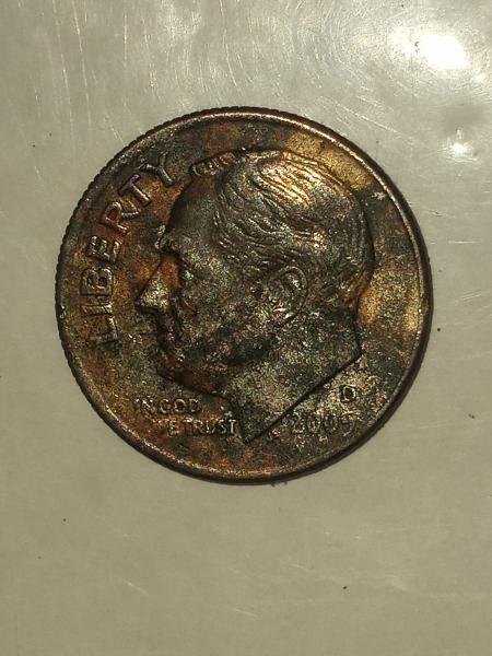 2005 D dime Obverse side:Mint mark D with a small&hellip;