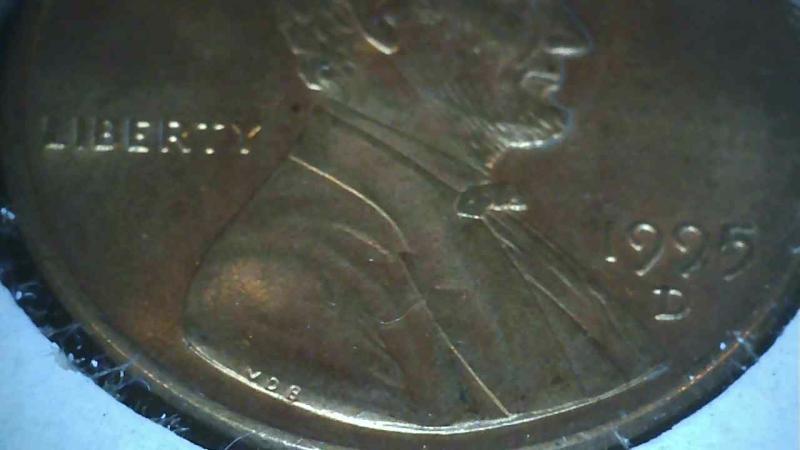 1995 penny with V.D.B bottom of lincole coat