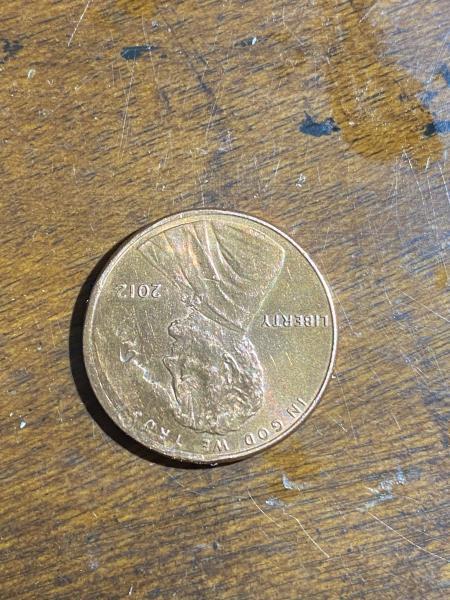2012 Lincoln penny with his head stamped twice&hellip;