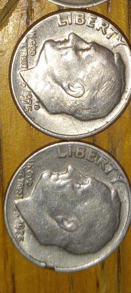 Roosevelt dimes,years 65,67,68,75