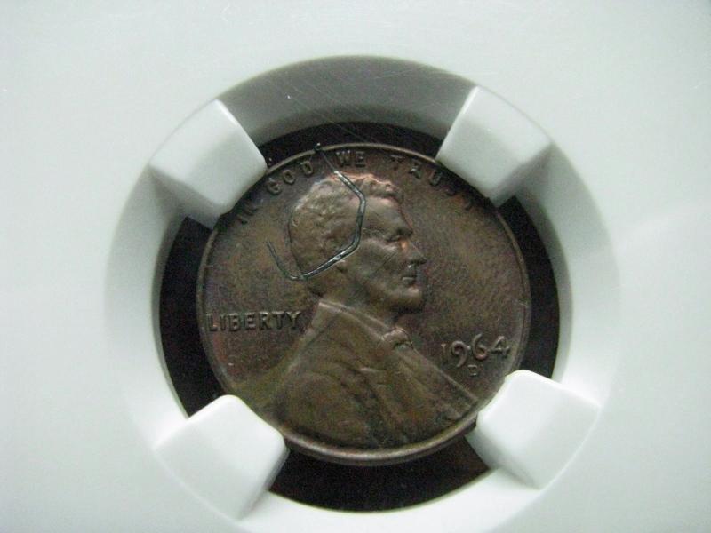 Stapled Penny Mint Error NGC MS62 BN
