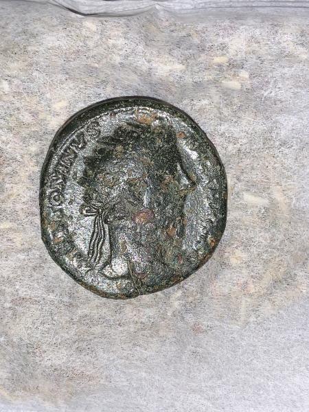 Marcus Aurelius circa 166-167AD Backside of woman holding cornucopia
