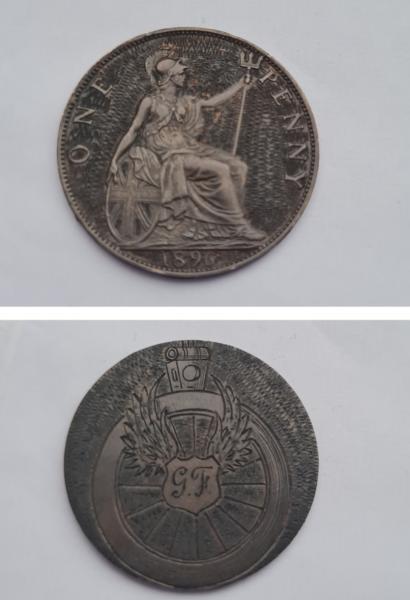 Custom carved 1896 penny