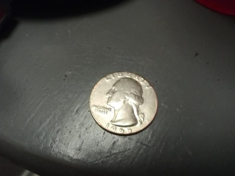 1965 p quarter 3.69 g possible silver plating