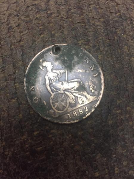 1882 h Victoria D.G one penny