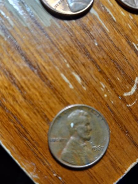 1967 no mint mark penny with a error