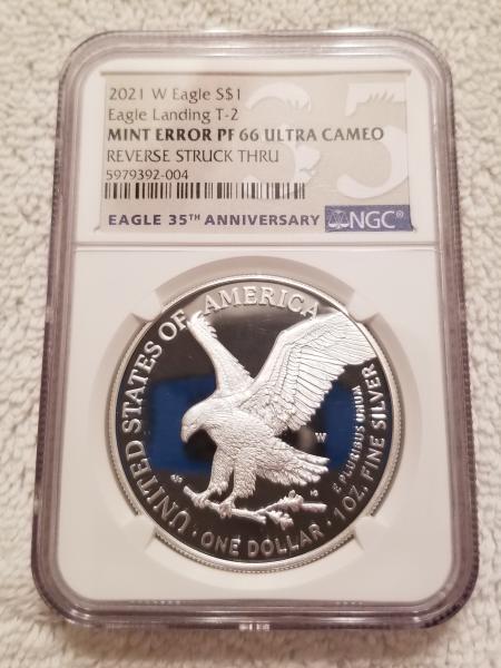 2021 W Type 2 Proof strike thru error