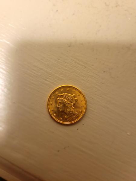 1906 gold 2 1/2 d coin