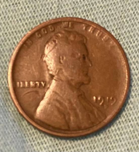 1919 penny with the L on the edge.…