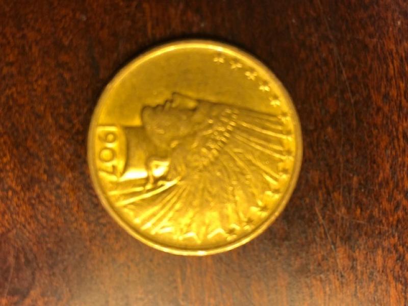 1907 $10 Indian Head gold coin -- interested…