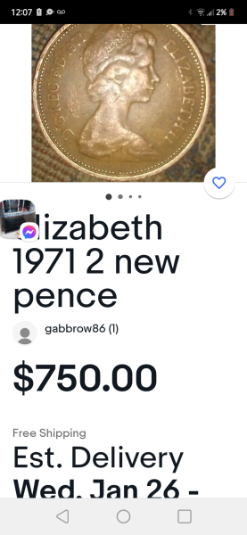 Elizabeth 1971 new pence 750.00