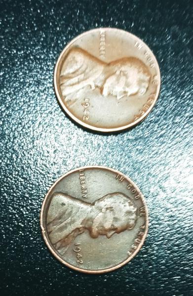This is 2 1942 wheat penny with no mint mark&hellip;