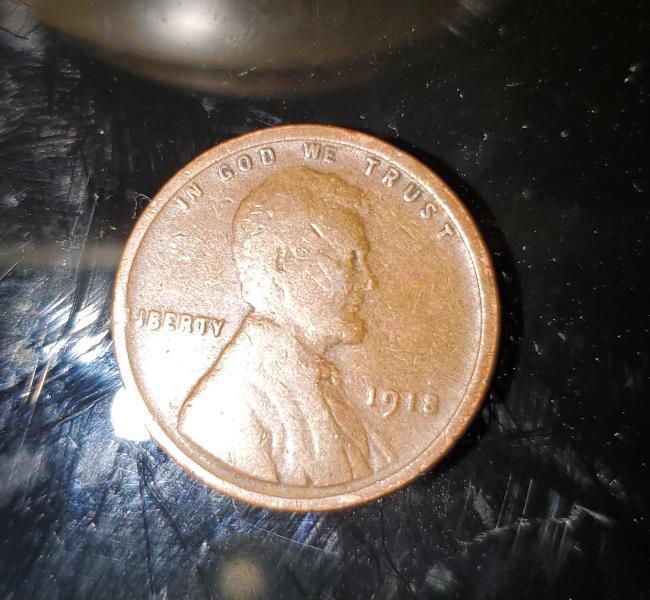 1918 wheat penny, no mint, no L in…