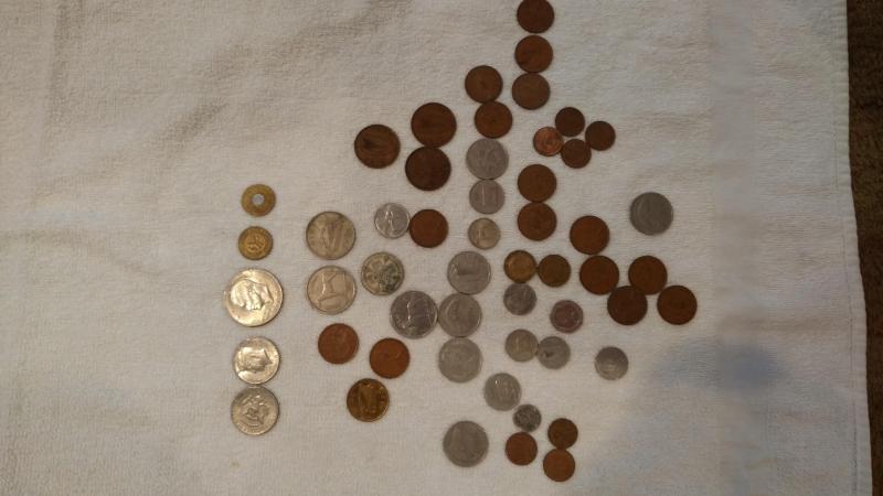 Small portion of Irish coins and $1us coins