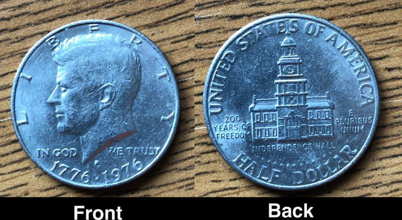 JKF Bicentennial half dollar coin
