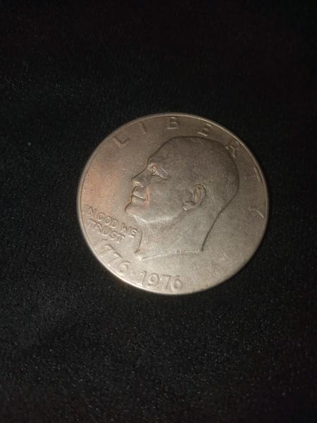 SilverEisenhower dollar coin that just says 1776-1976. Bell&hellip;
